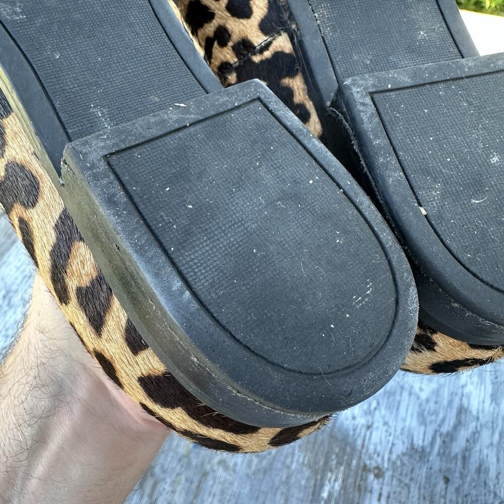 Franco Sarto Leopard Print Calf Hair Pointed-Toe Loafers Size 8 M Womens 825 - Picture 14 of 16